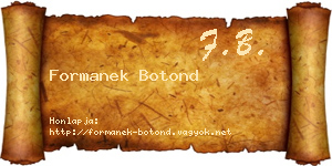 Formanek Botond névjegykártya